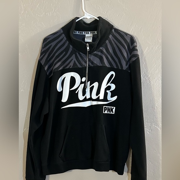 PINK Victoria's Secret Tops - PINK Victoria's Secret Black and Gray Women's Sweater